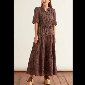 Apiece Apart Alta Dress Black pink Shabori print